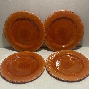 Pier 1 Imports Carmelo melamine dinner plate in burn orange crackle
